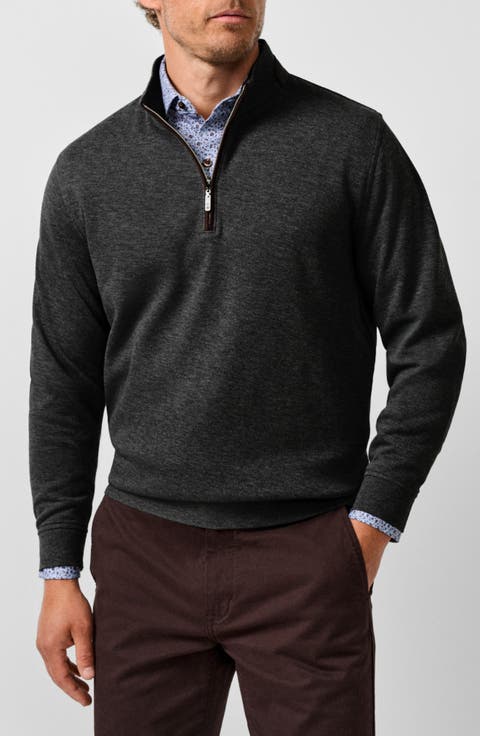 Cotton Blend Quarter Zip Sweater