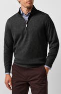 David Donahue Smythson Cotton Blend Quarter Zip Sweater