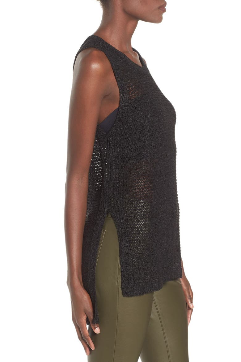 ASTR Side Slit Sweater Tank, Alternate, color, BLACK