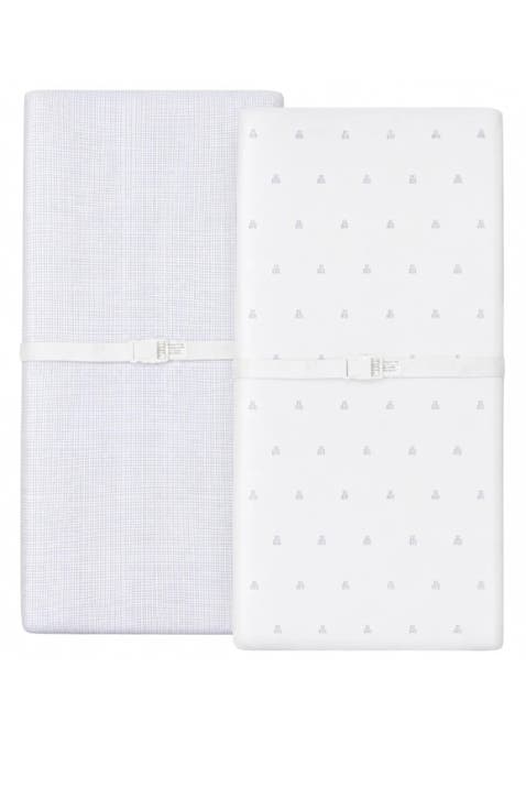 Gingham Bear Collection Baby Changing Pad Cover - Cradle Sheet 2 Pack