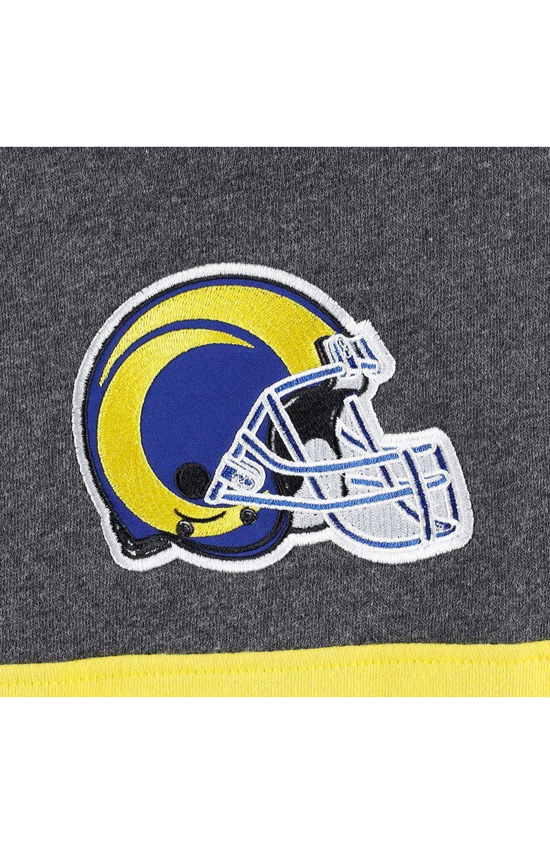 STARTER Men's Starter Heather Charcoal/Royal Los Angeles Rams Extreme Pullover Hoodie, Alternate, color, Heather Gray