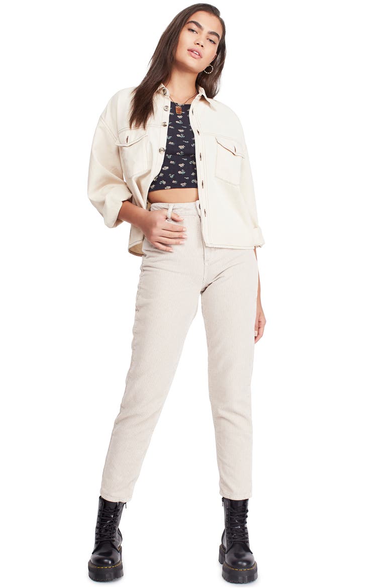 Mom Corduroy Pants, Alternate, color, WINTER STONE