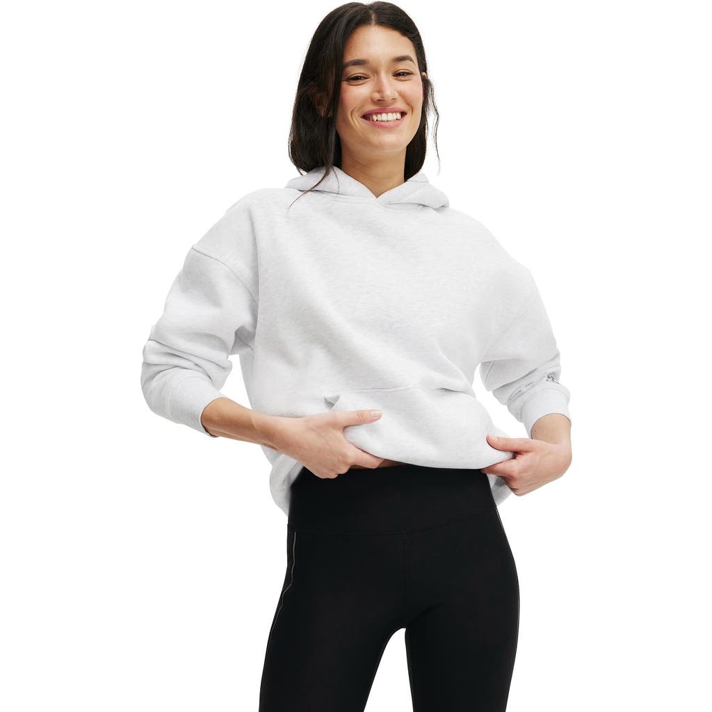 Cotton On Body Active Plush Premium Graphic Hoodie In White