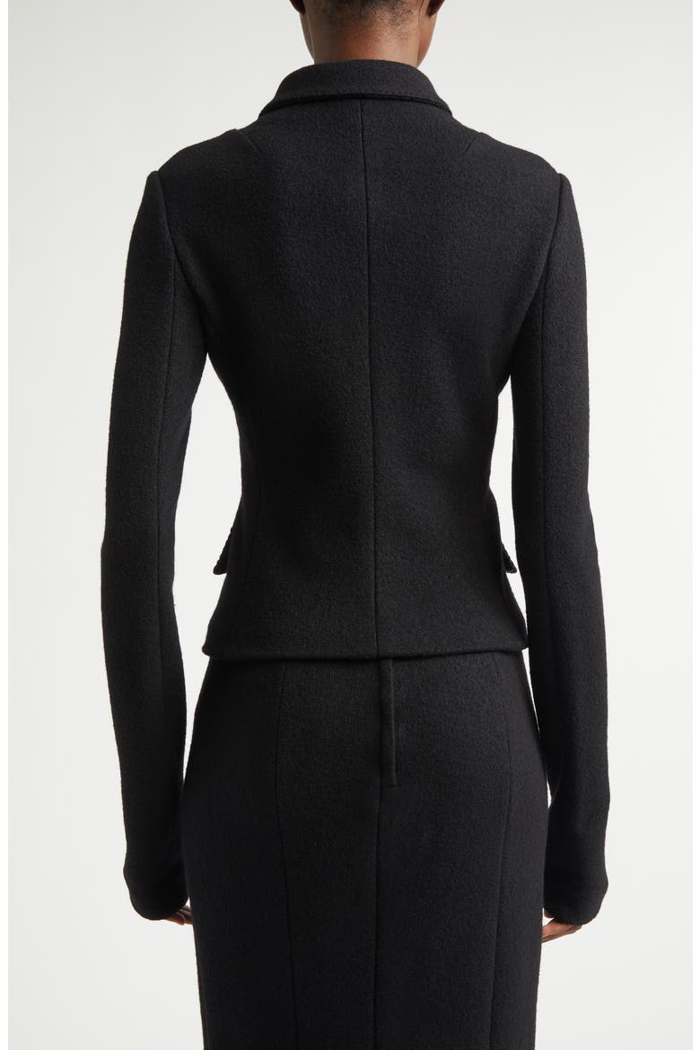 Boiled Wool Fitted Jacket, Alternate, color, NERO