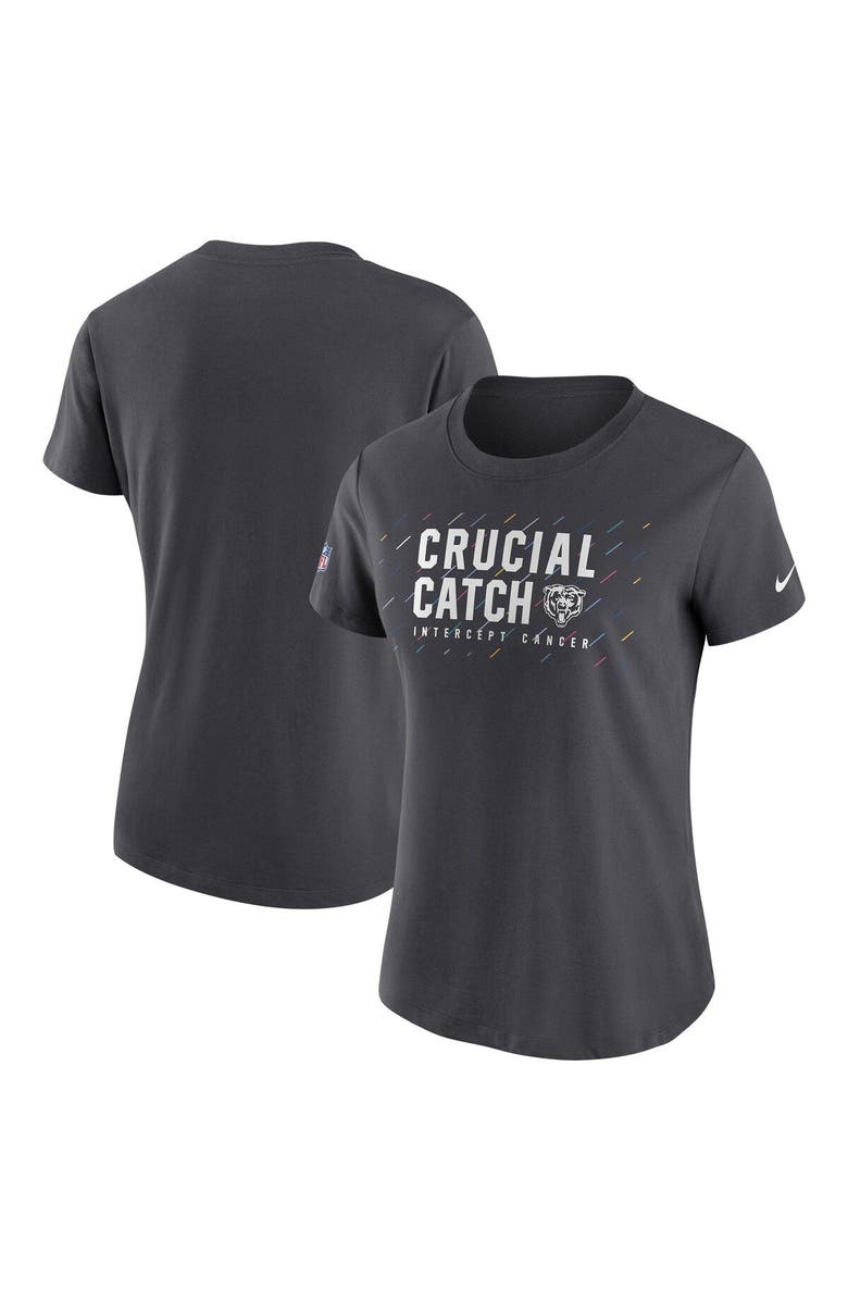 Nike Women's Nike Anthracite Chicago Bears 2021 NFL Crucial Catch Performance T-Shirt, Main, color, 