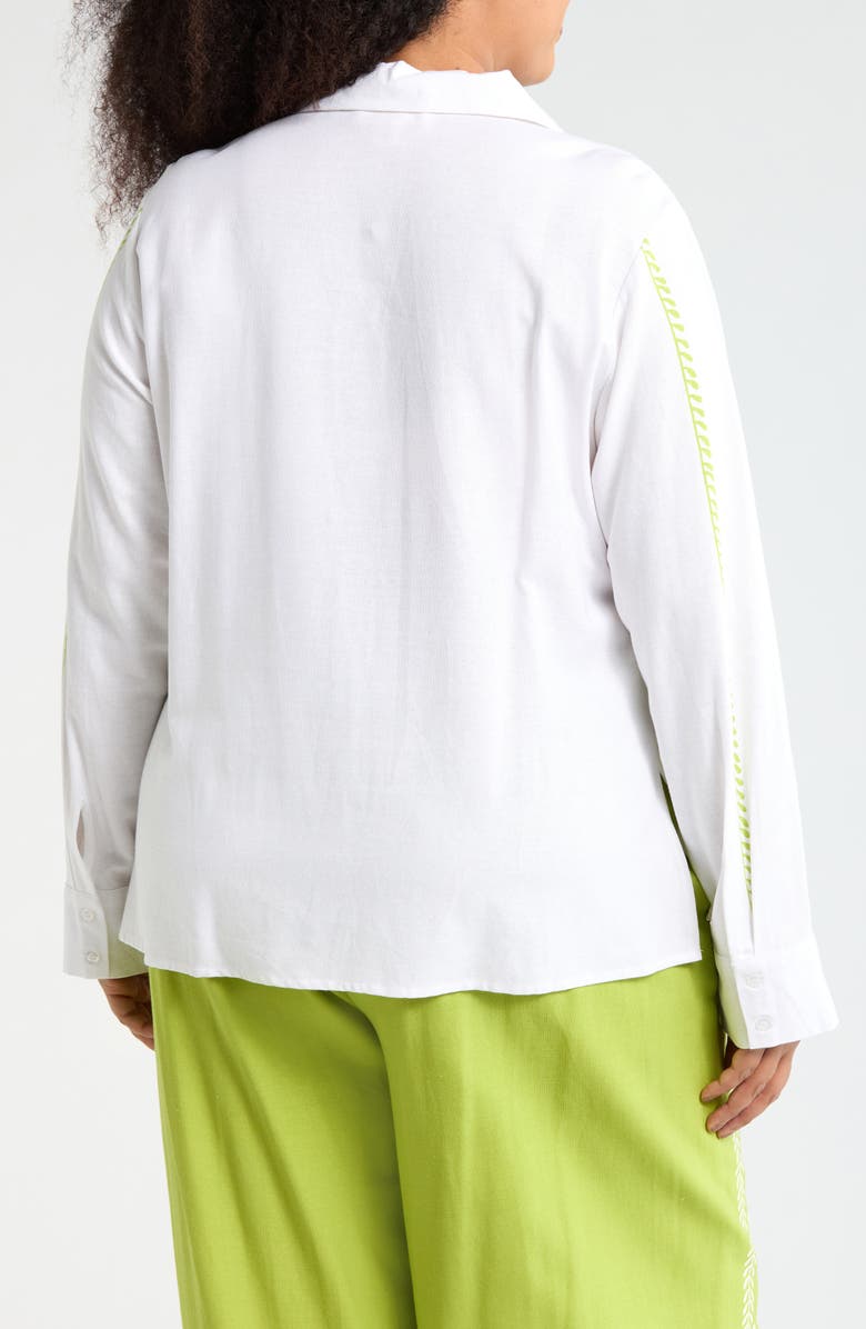 BY DESIGN Valencia Print Top, Alternate, color, Flourish White