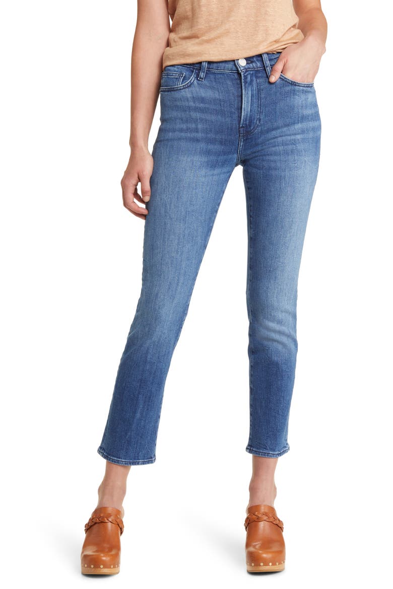 Le High Ripped Straight Leg Jeans, Main, color, CROSSINGS