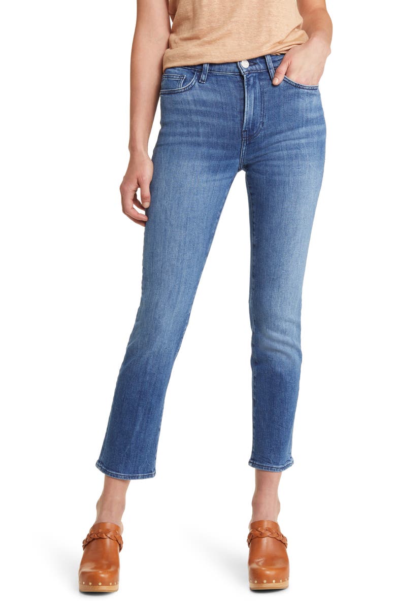 FRAME Le High Ripped Straight Leg Jeans, Main, color, Crossings