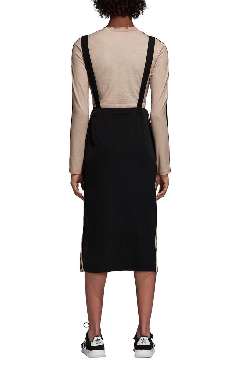 adidas Originals Midi Skirt with Shoulder Straps, Alternate, color,