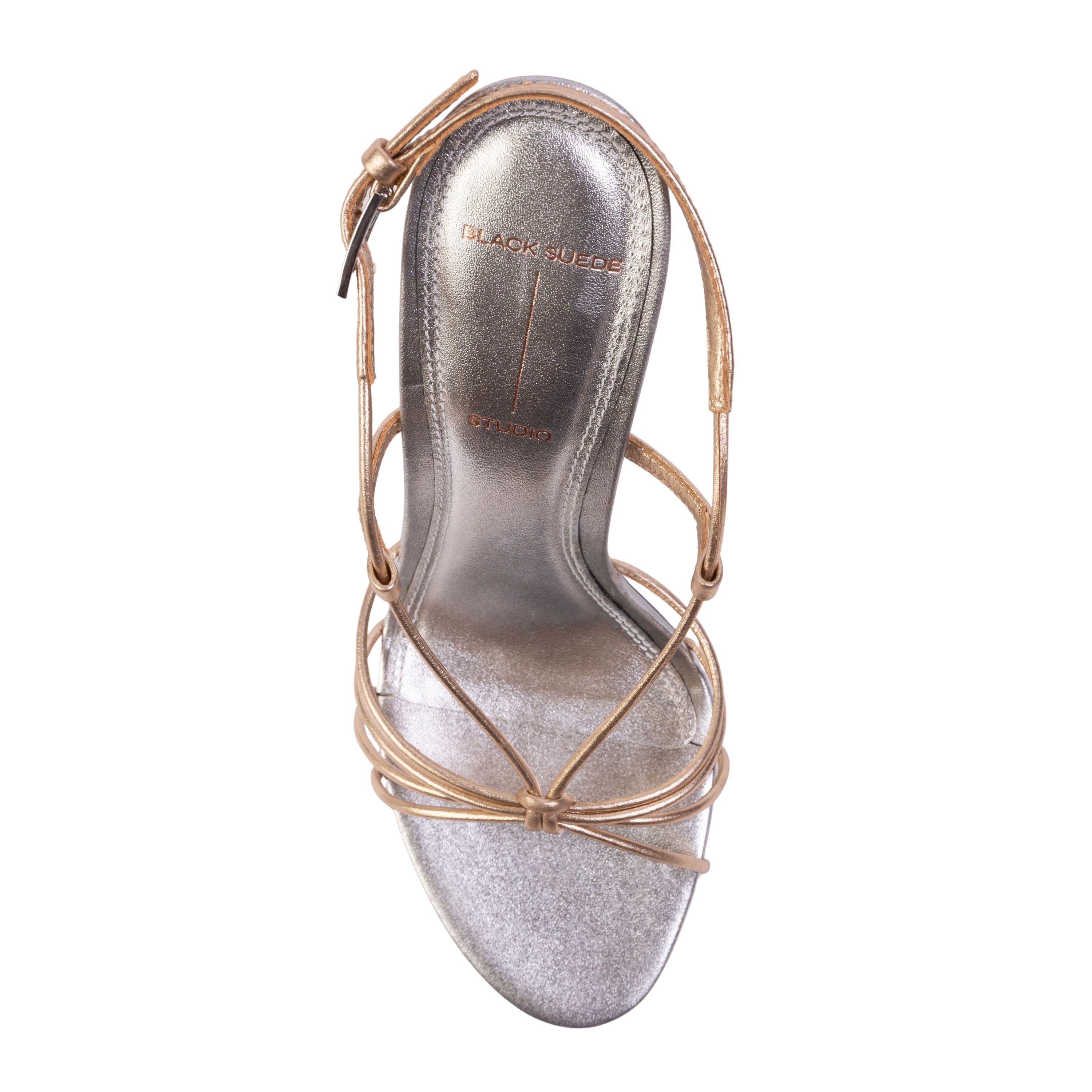 BLACK SUEDE STUDIO Fern 100 Metallic Sandal, Alternate, color, Silver & Gold