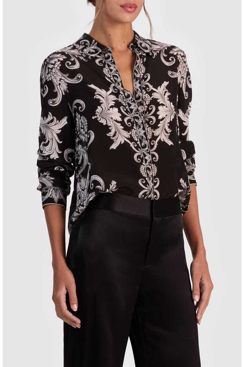 Willa Florentine Print Button-Up Shirt, Alternate, color, WINTERS TALE