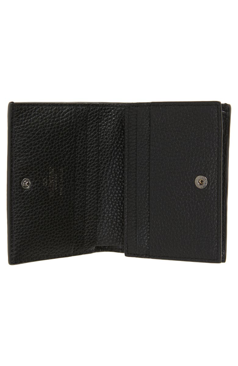 Valentino Garavani Rockstud Leather French Wallet, Alternate, color,