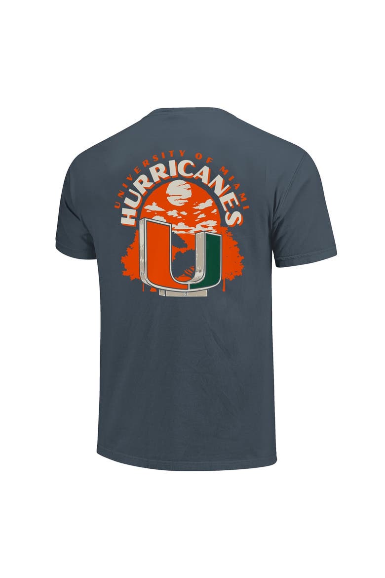 Men's  Navy Miami Hurricanes Comfort Colors Team Statue T-Shirt, Alternate, color, Navy