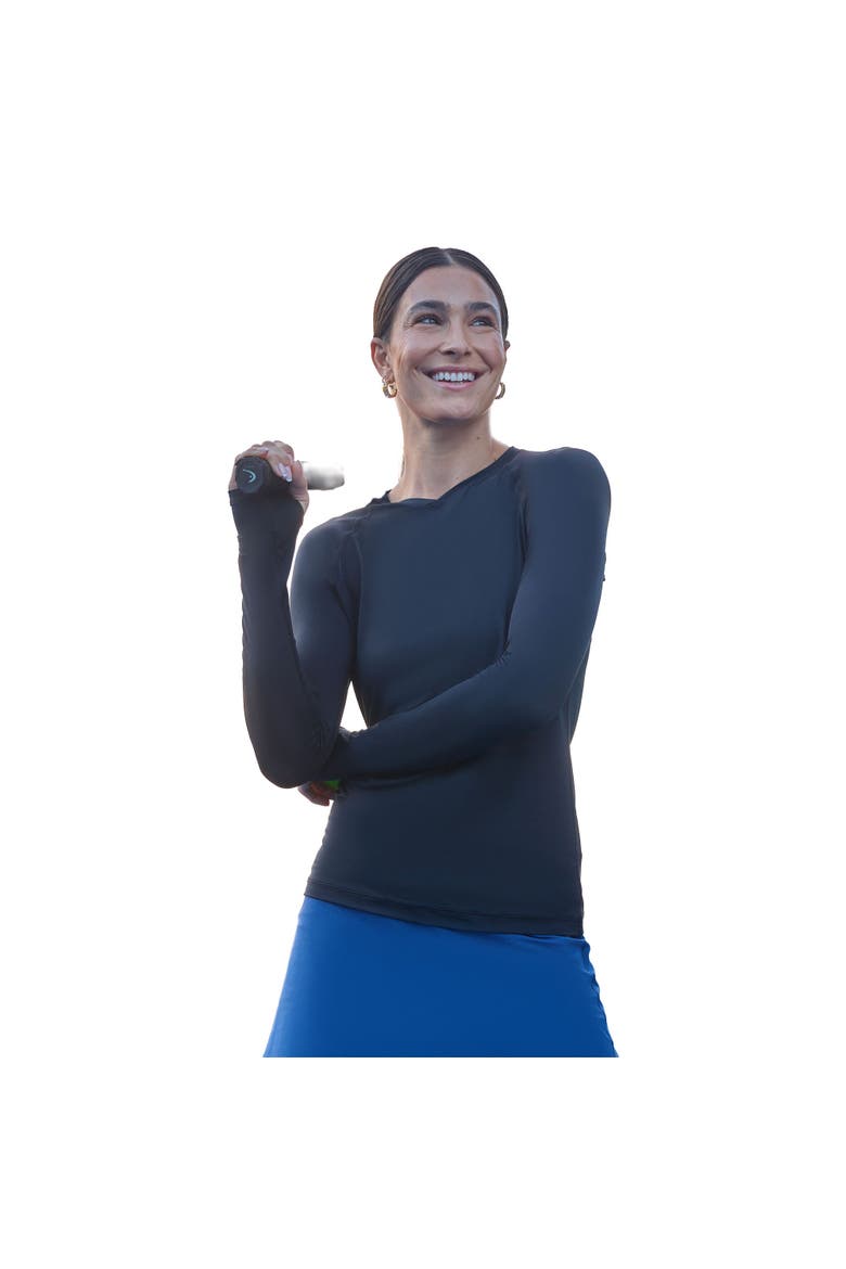 Women's Sun and UV Protection Active V-Neck Shirt, Alternate, color, Black
