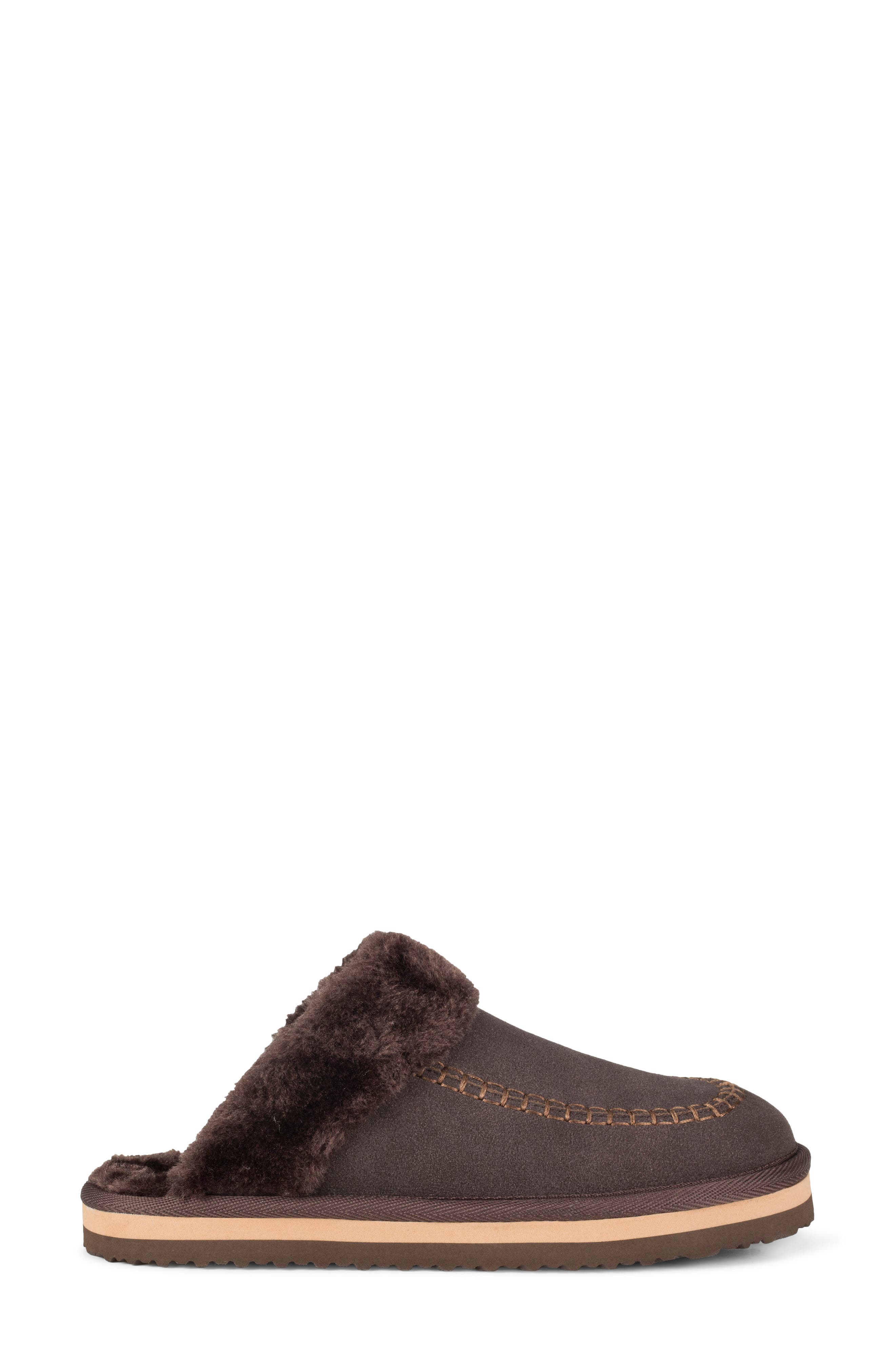 Justina Clog Slipper, Alternate, color, DARK BROWN