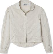 Lands' End Girls Long Sleeve Woven Hearts Top