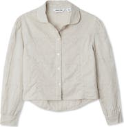 Lands' End Girls Long Sleeve Woven Hearts Top