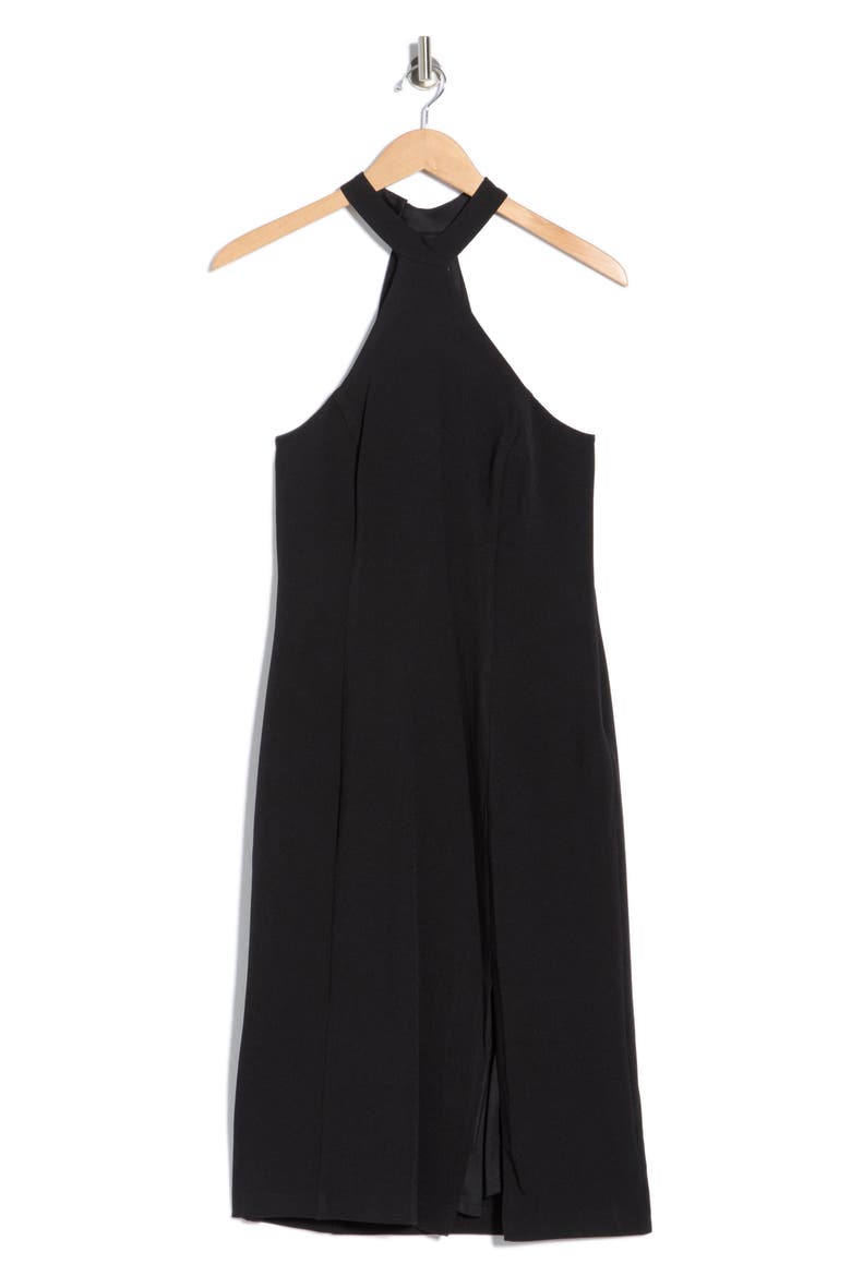 Asymmetric Neck Sheath Dress, Alternate, color, BLACK