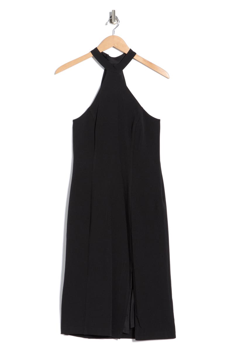 Julia Jordan Asymmetric Neck Sheath Dress, Main, color, Black