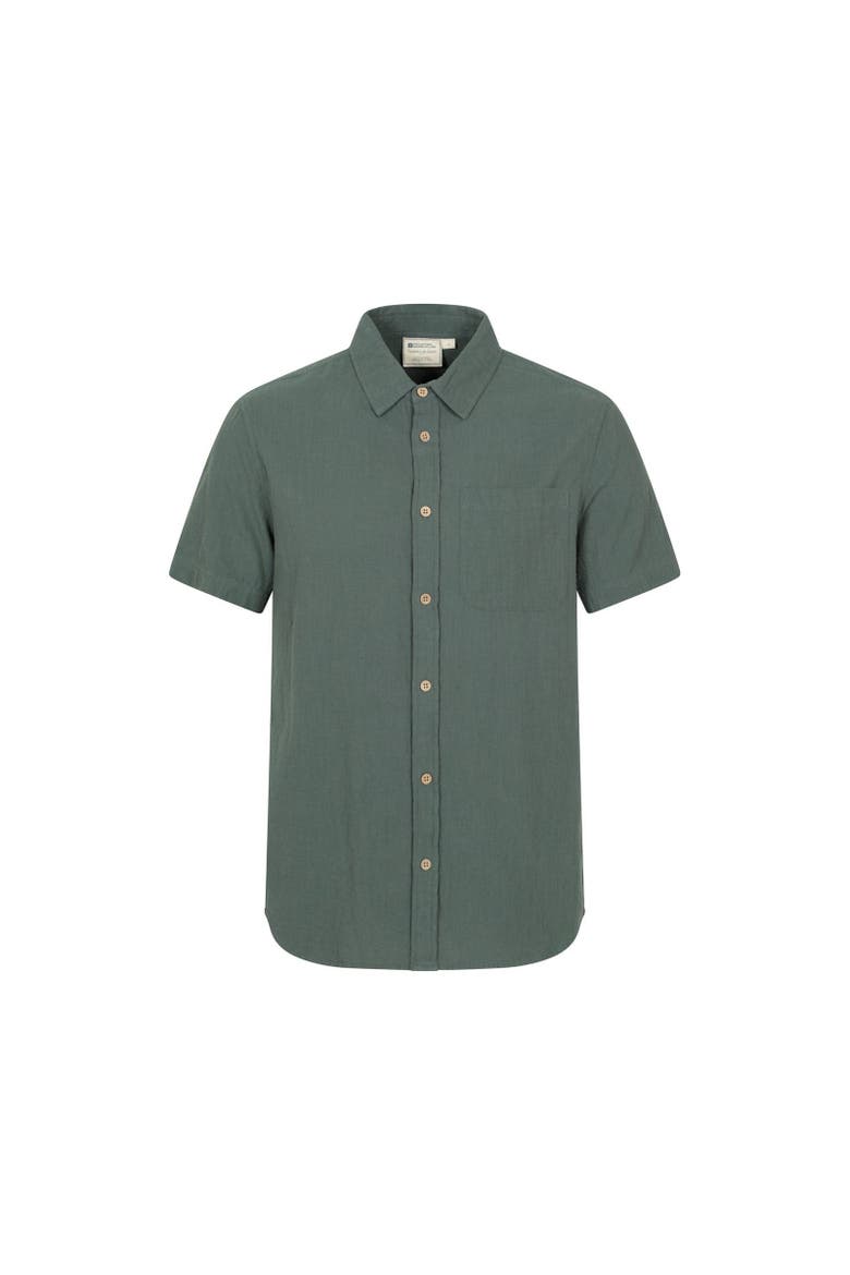 Palm Textured Short-Sleeved Shirt, Main, color, Green