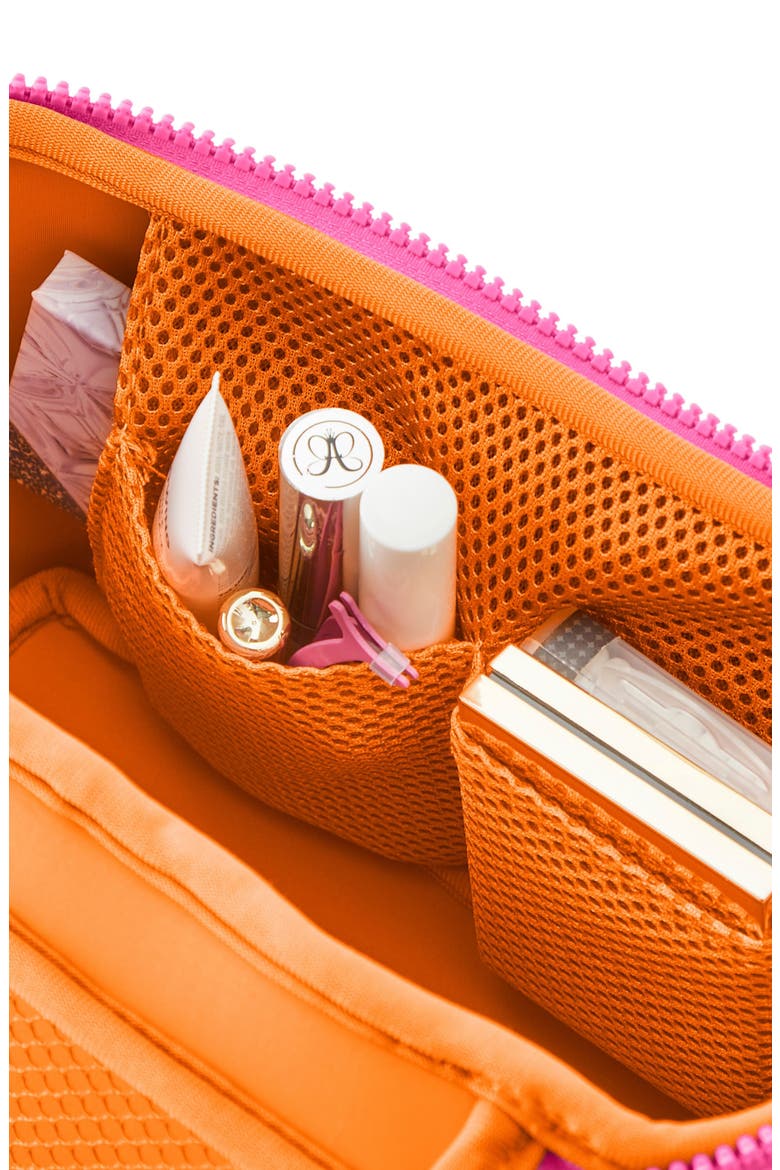 Small Neoprene Train Case, Alternate, color, FRENCH PINK/ SHERBERT