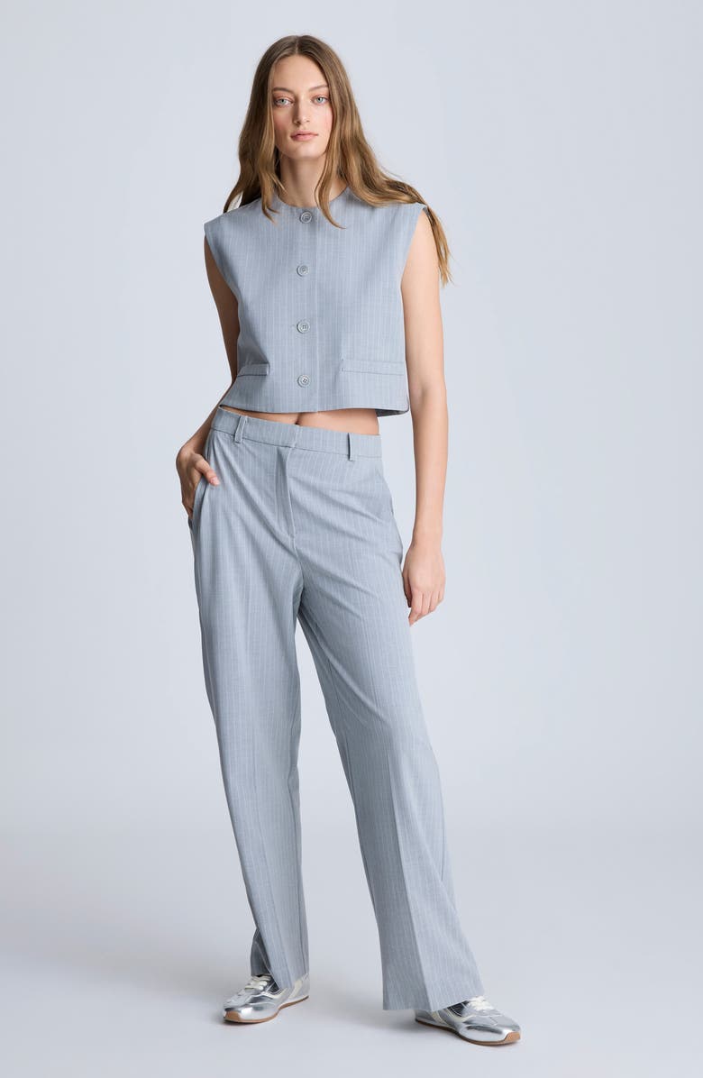 Kenneth Cole Pinstripe Boxy Crop Vest, Alternate, color, 