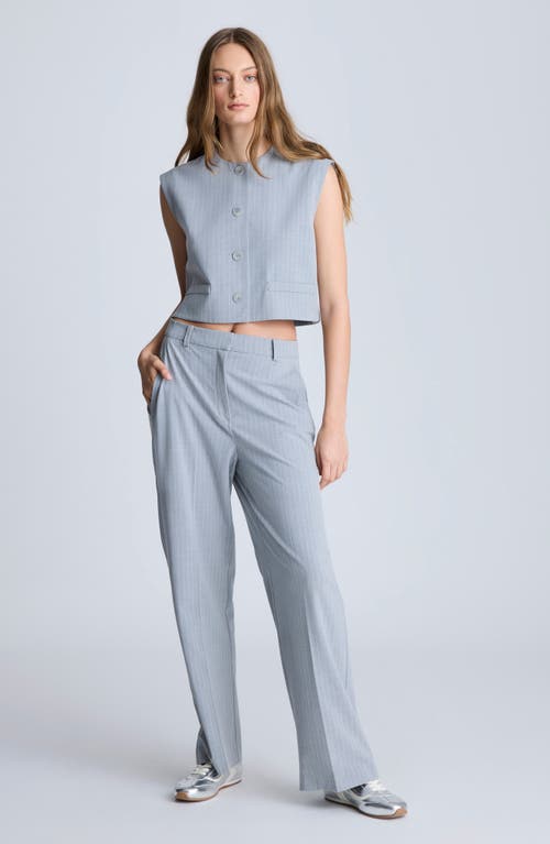 Kenneth Cole Pinstripe Boxy Crop Vest