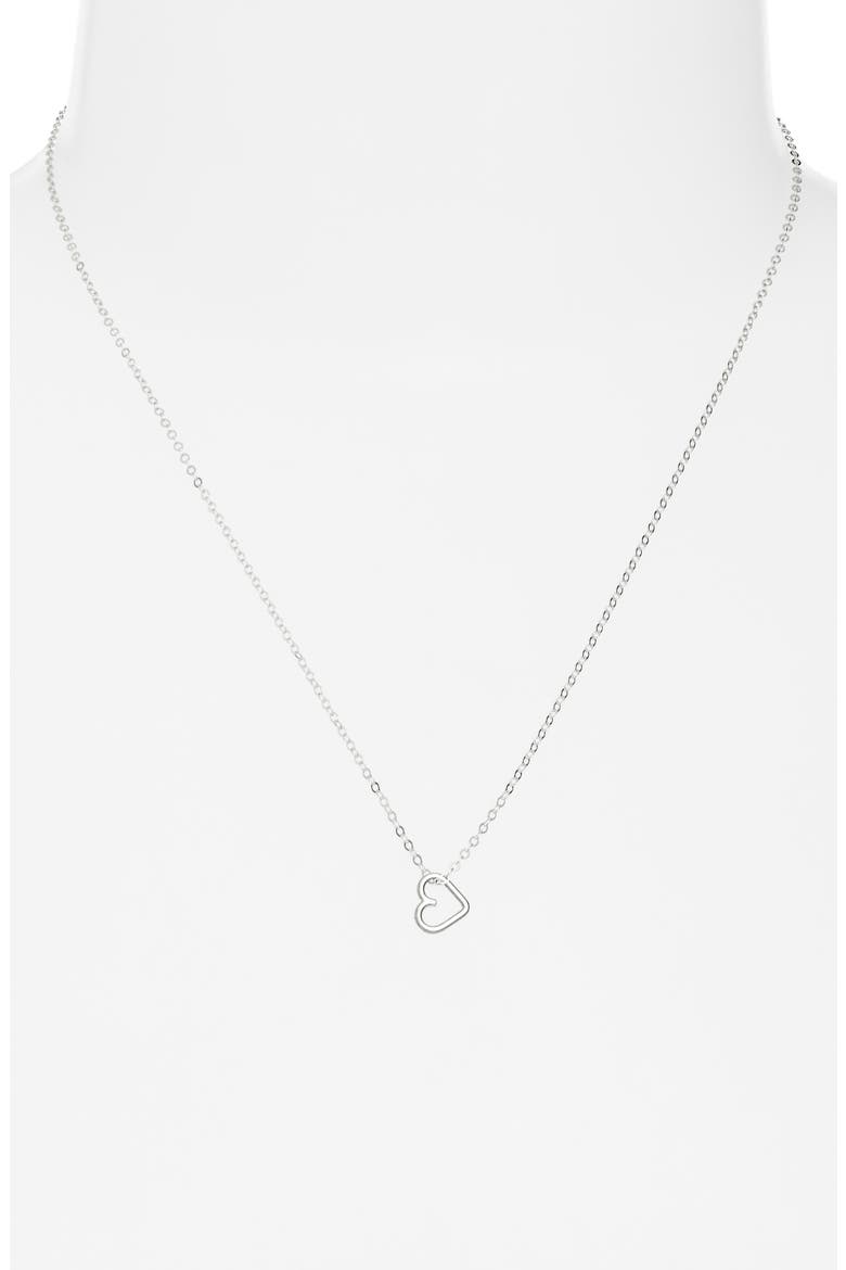 Mini Heart Pendant Necklace, Alternate, color, STERLING SILVER