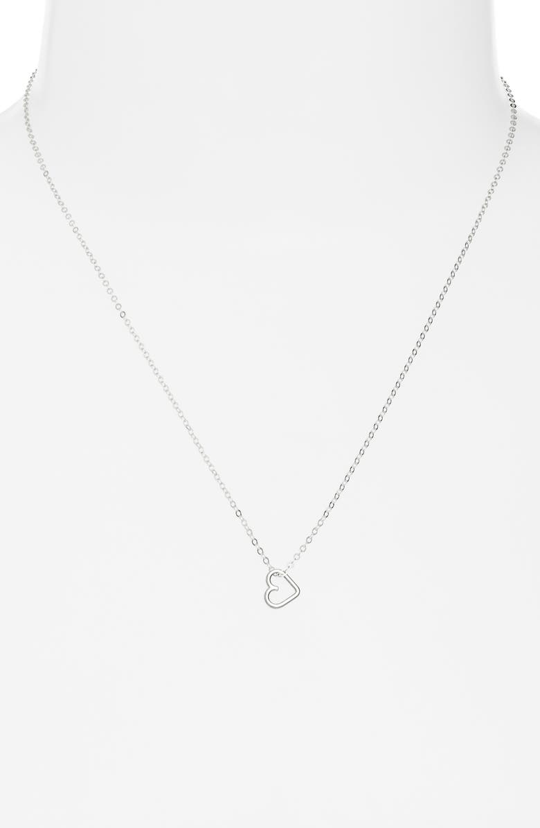Nashelle Mini Heart Pendant Necklace, Alternate, color, Sterling Silver
