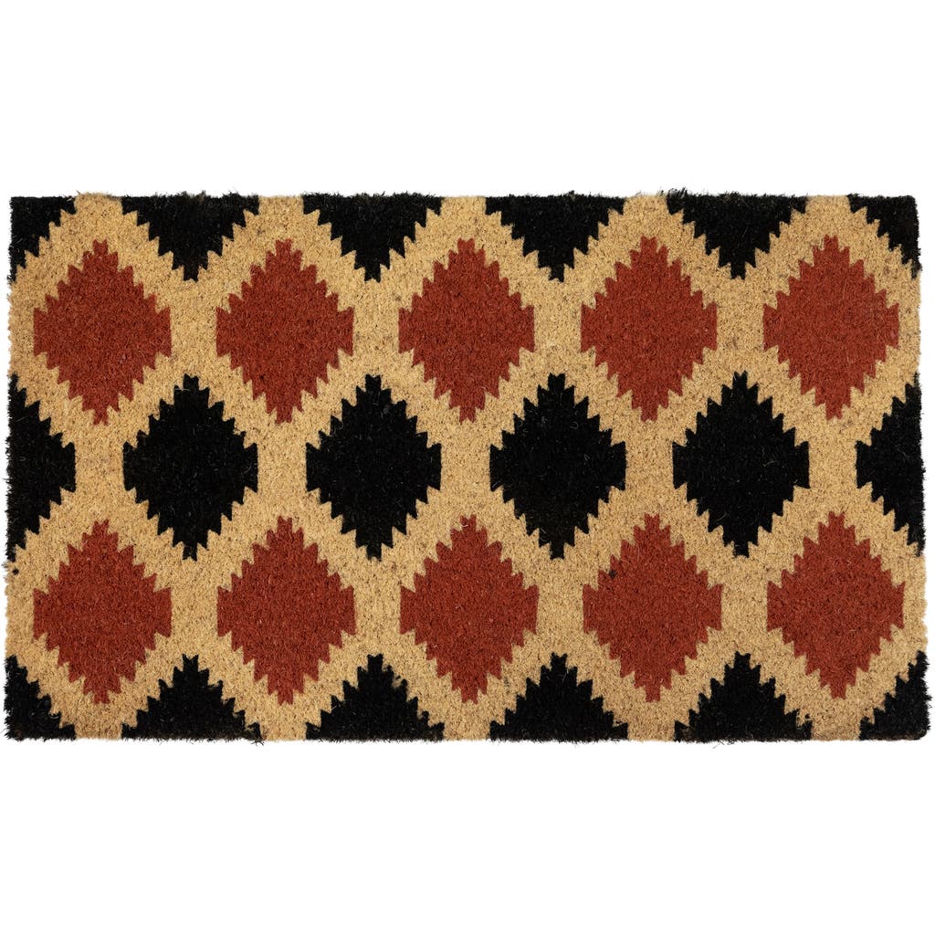 Northlight Diamond Pattern With Cream Accent Autumn Doormat 18" X 30" In Multi