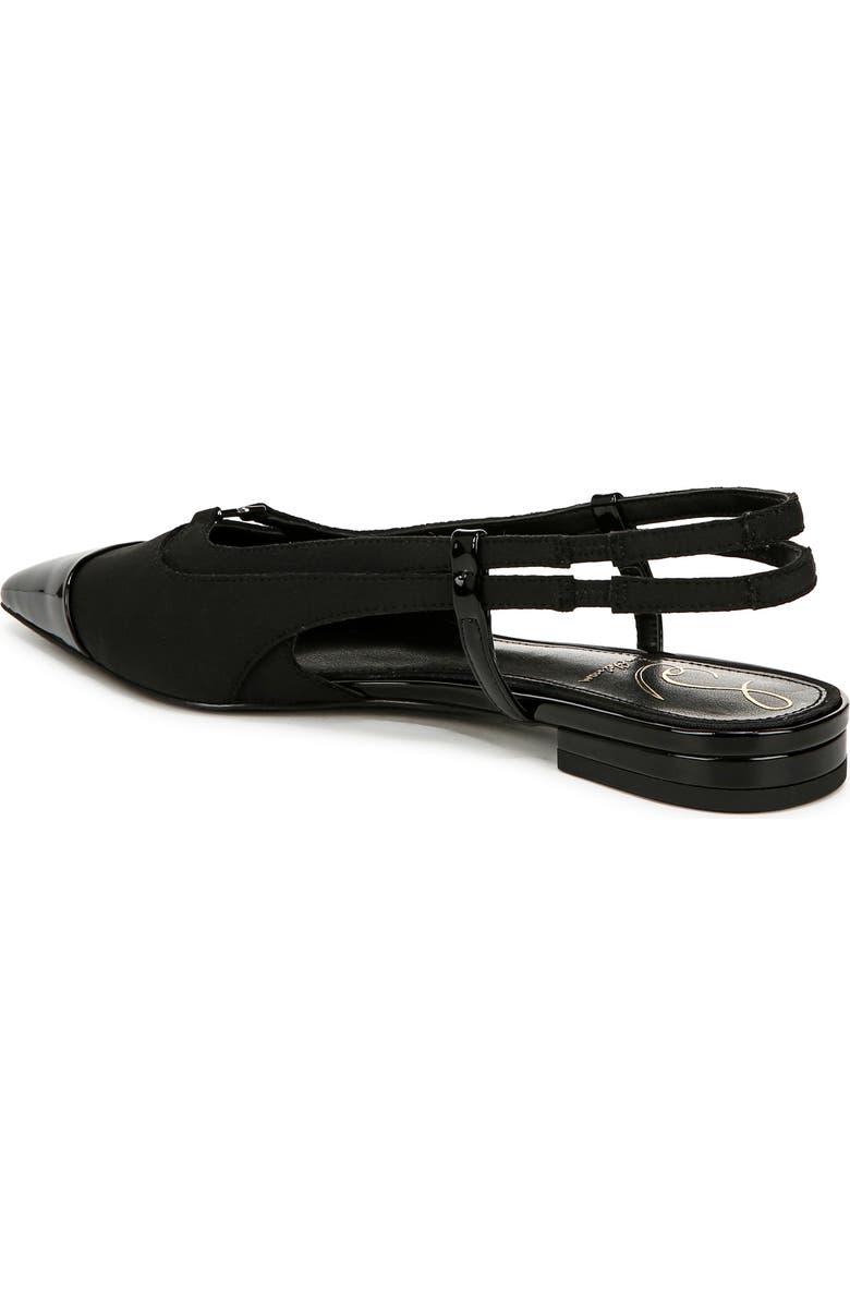 Sam Edelman Cecilia Slingback Pointed Cap Toe Flat, Alternate, color, Black