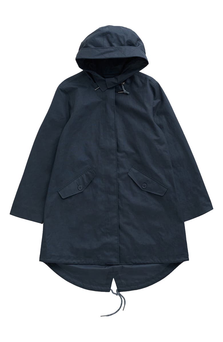 Seasalt Cornwall Seafaring Waterproof Linen & Cotton Hooded Coat, Alternate, color, Inkwell