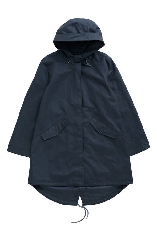 Seasalt Cornwall Seafaring Waterproof Linen & Cotton Hooded Coat In Black
