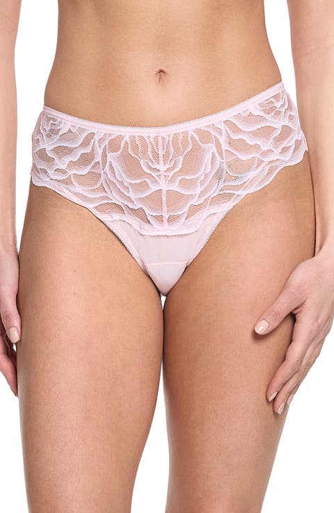 Mid Rise Lace Trim Panties