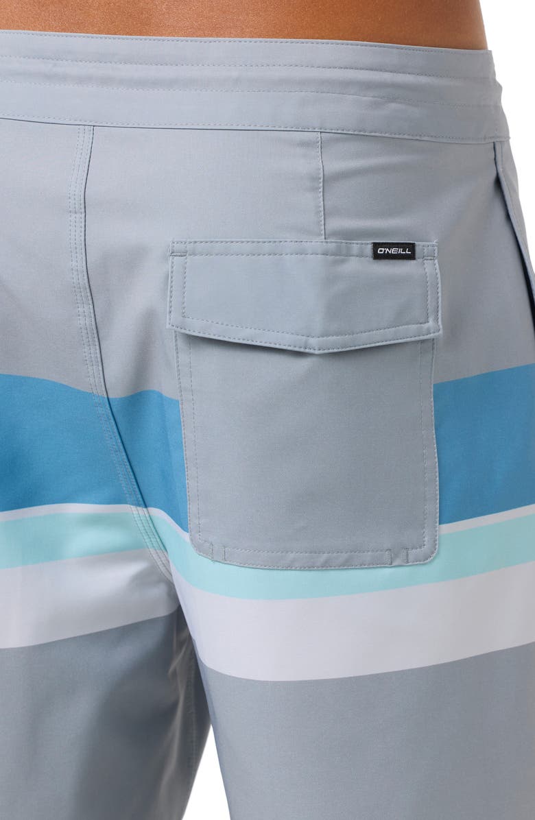 O'Neill Cruzer Stripe Scallop Swim Trunks, Alternate, color, Light Grey 2