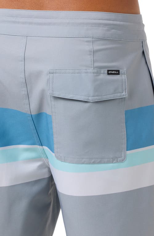 O'neill Cruzer Stripe Scallop Swim Trunks In Gray