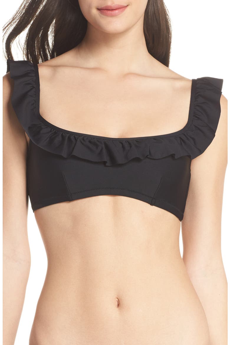 Ruffle Bikini Top, Main, color, BLACK