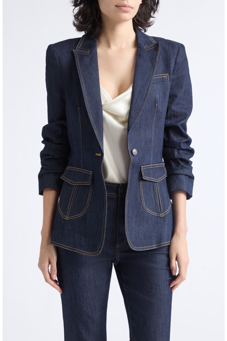 Louisa Cotton Blend Jacket, Main, color, INDIGO