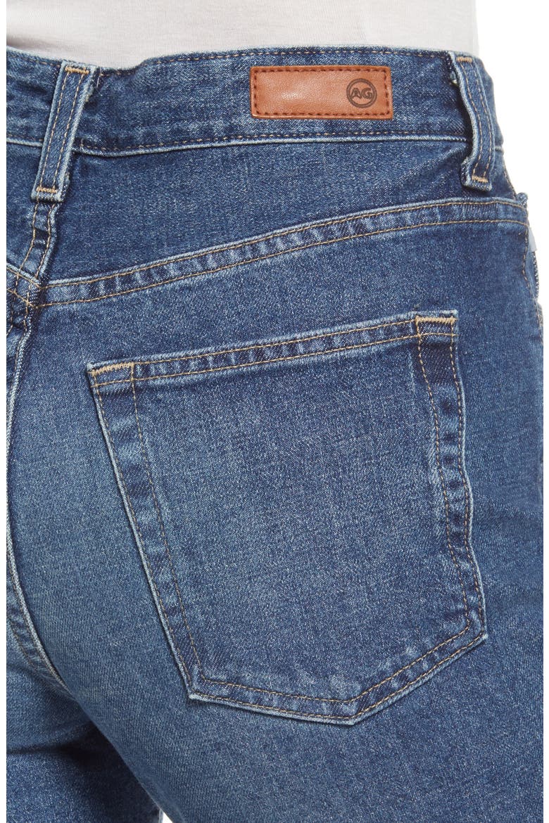 Twisted Alexis High Waist Raw Hem Jeans, Alternate, color, MENTOR