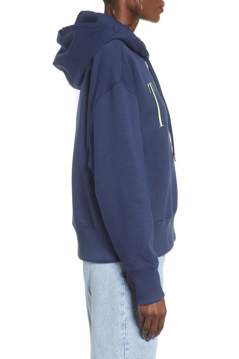 Essential Logo Hoodie, Alternate, color, BLACK IRIS
