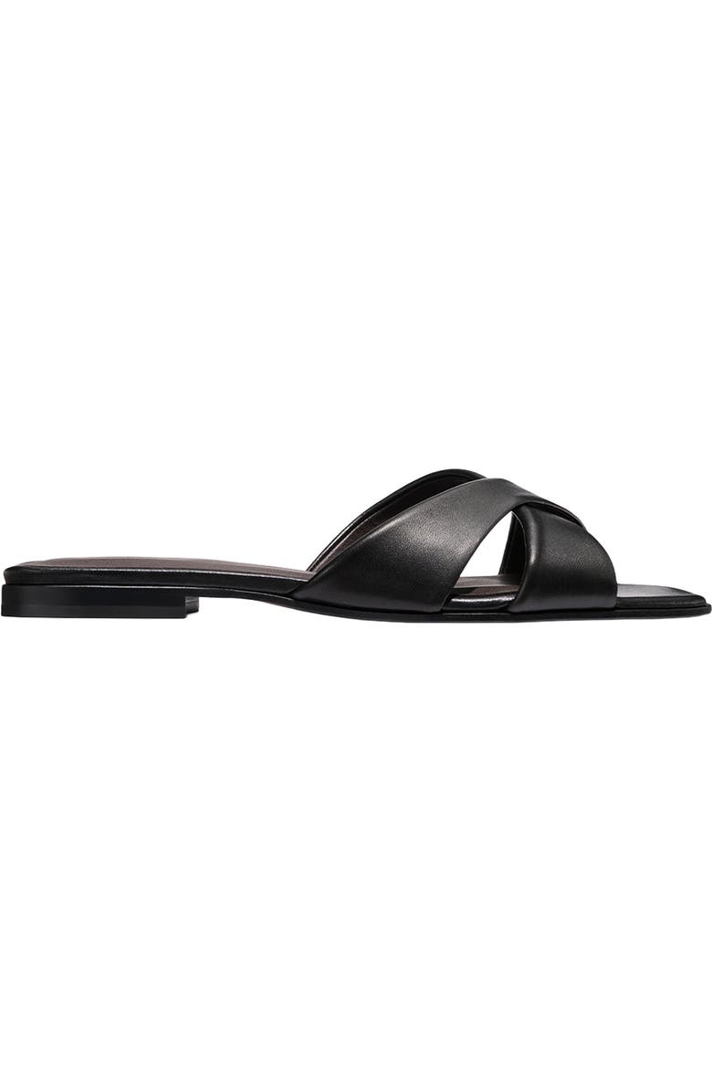 MARGAUX The Selene Flat Sandal, Main, color, Black Nappa