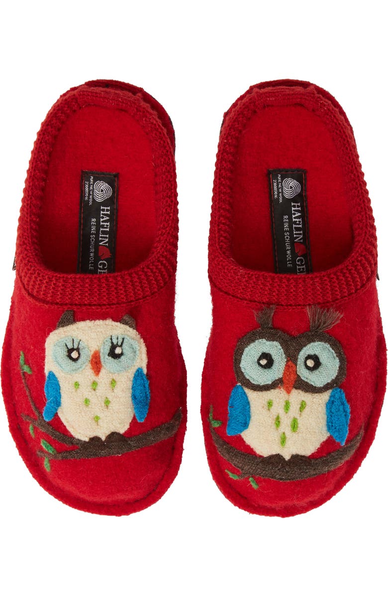 Haflinger Olivia Owl Slippers, Main, color,