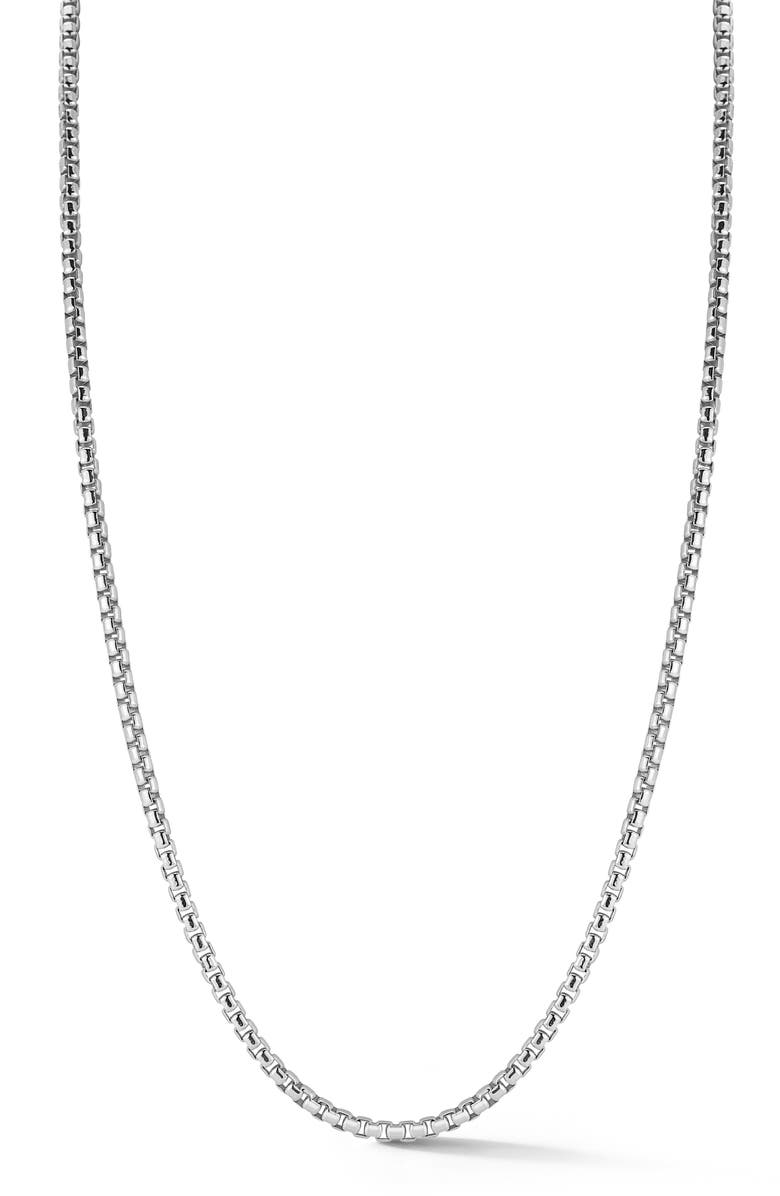 Yield of Men Men's Round Box Chain Necklace, Main, color, Silver