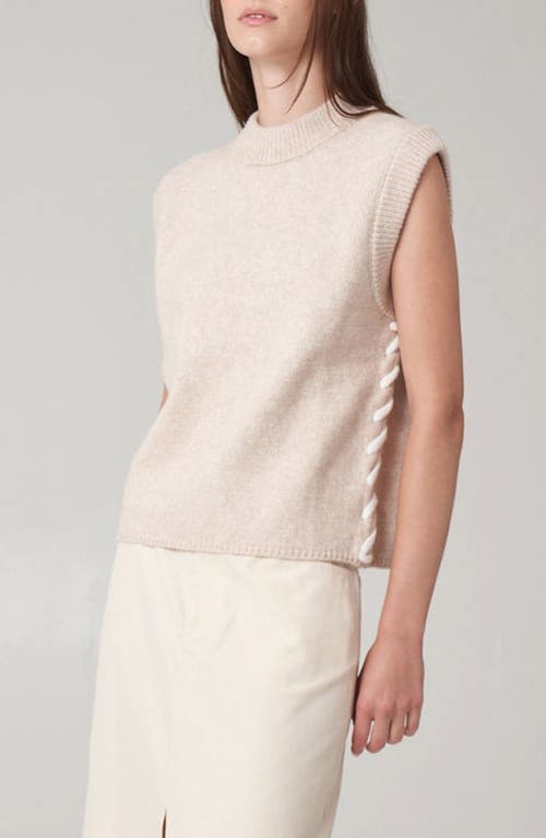 Find Me Now Ollie Whipstitch Sleeveless Mock Neck Sweater In Poricini