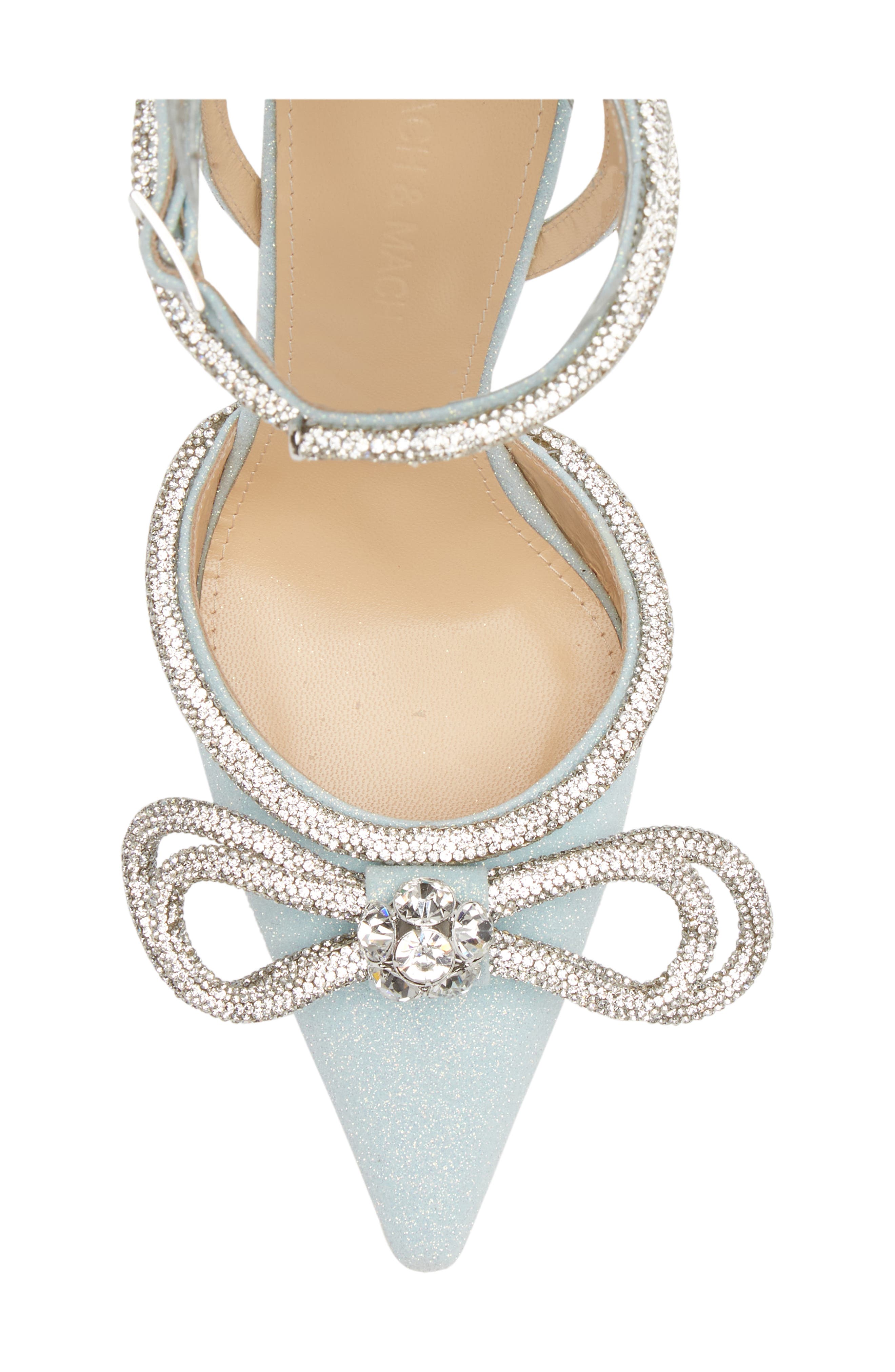 Mach & Mach Glitter Double Crystal Bow Pointed Toe Pump, Alternate, color, 