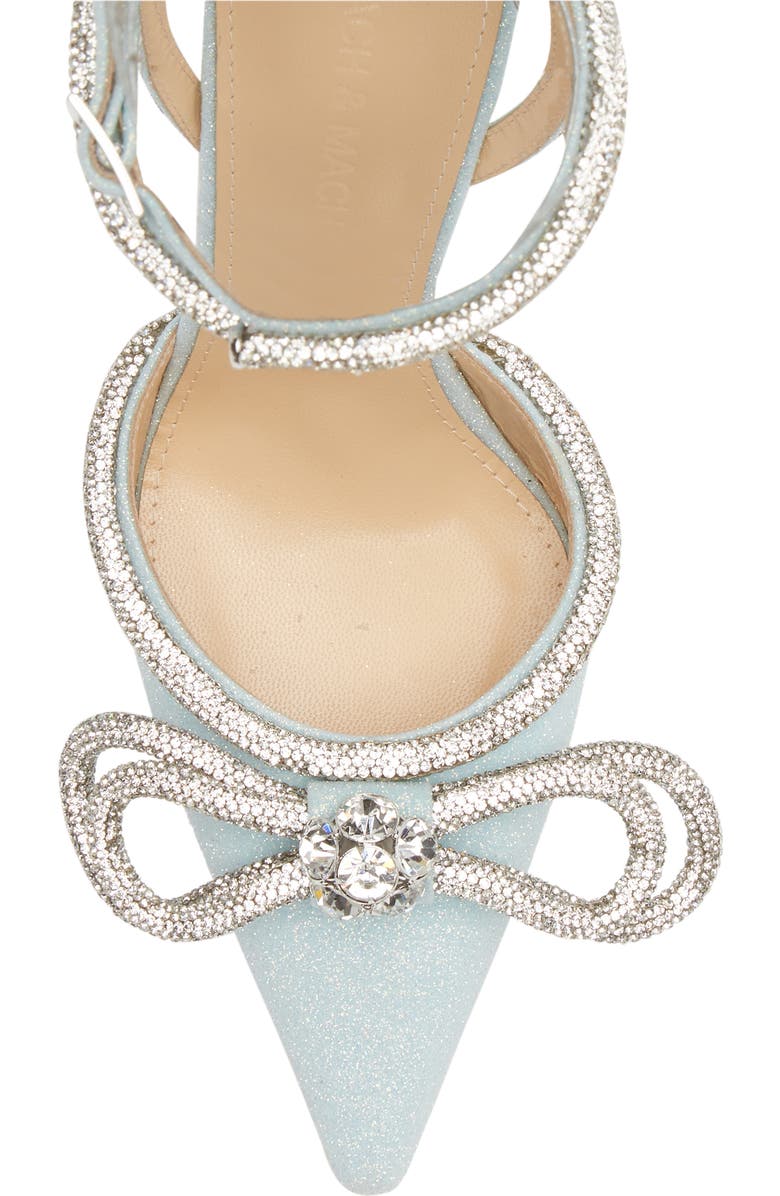 Mach & Mach Glitter Double Crystal Bow Pointed Toe Pump, Alternate, color,