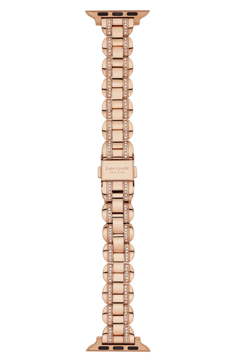 Kate Spade New York scallop 16mm Apple Watch<sup>®</sup> pavé bracelet watchband, Main, color, Rose Gold