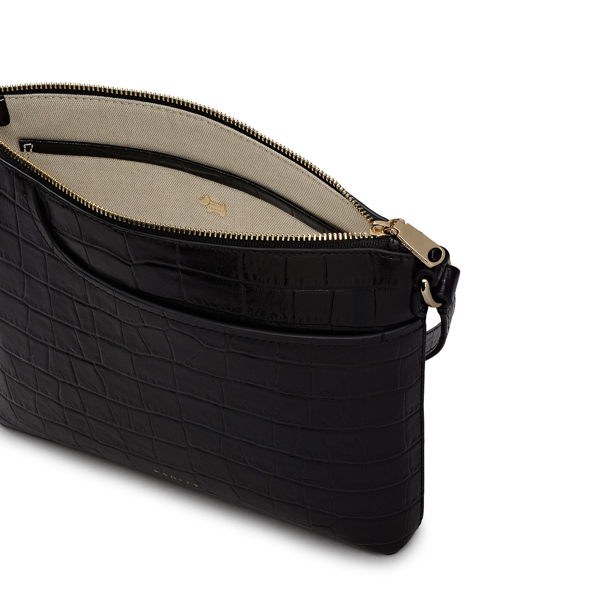 Radley Pockets - Faux Croc Small Ziptop Crossbody Bag, Alternate, color, 