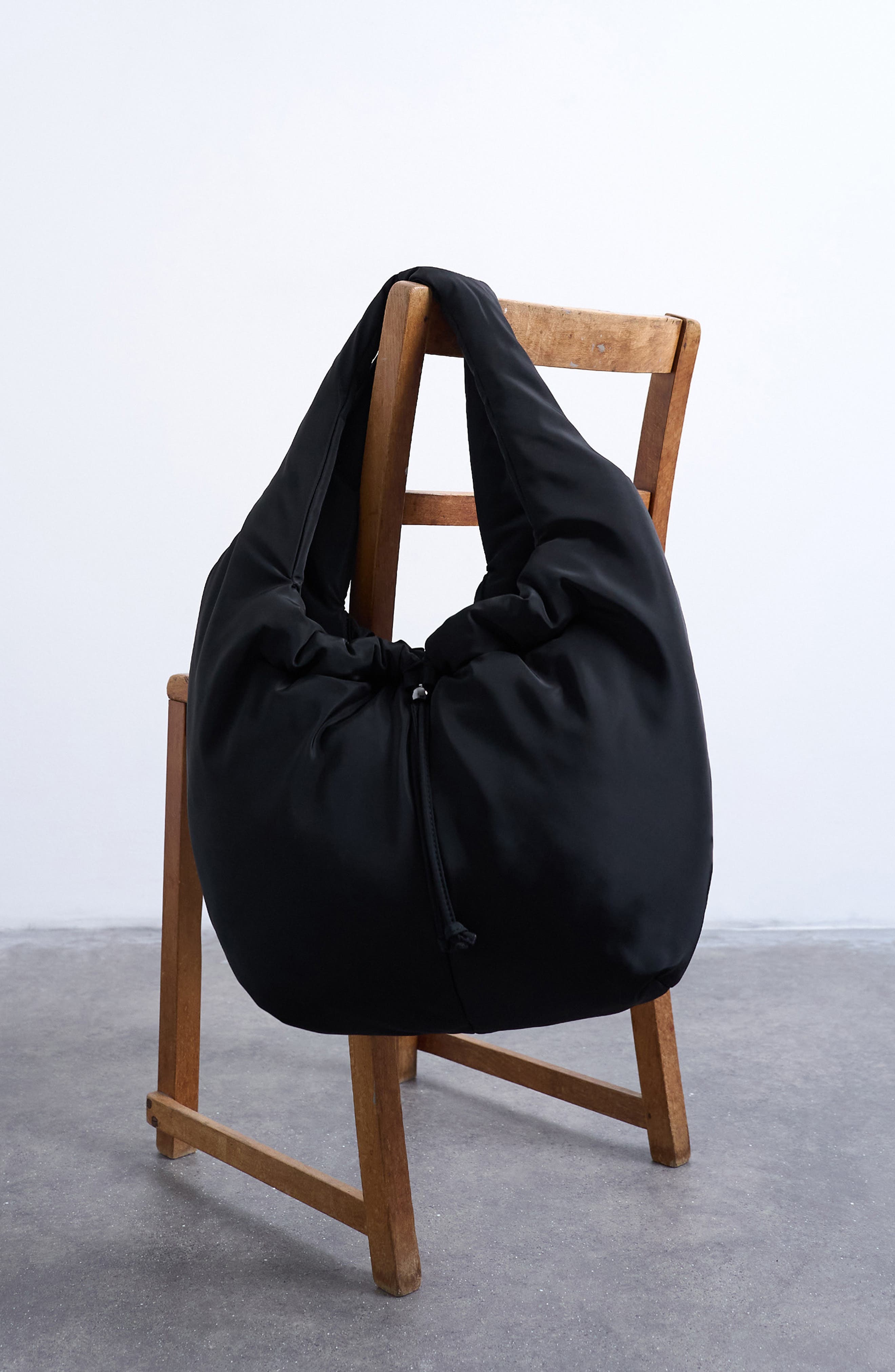 Topshop Ruched Tote, Alternate, color, Black