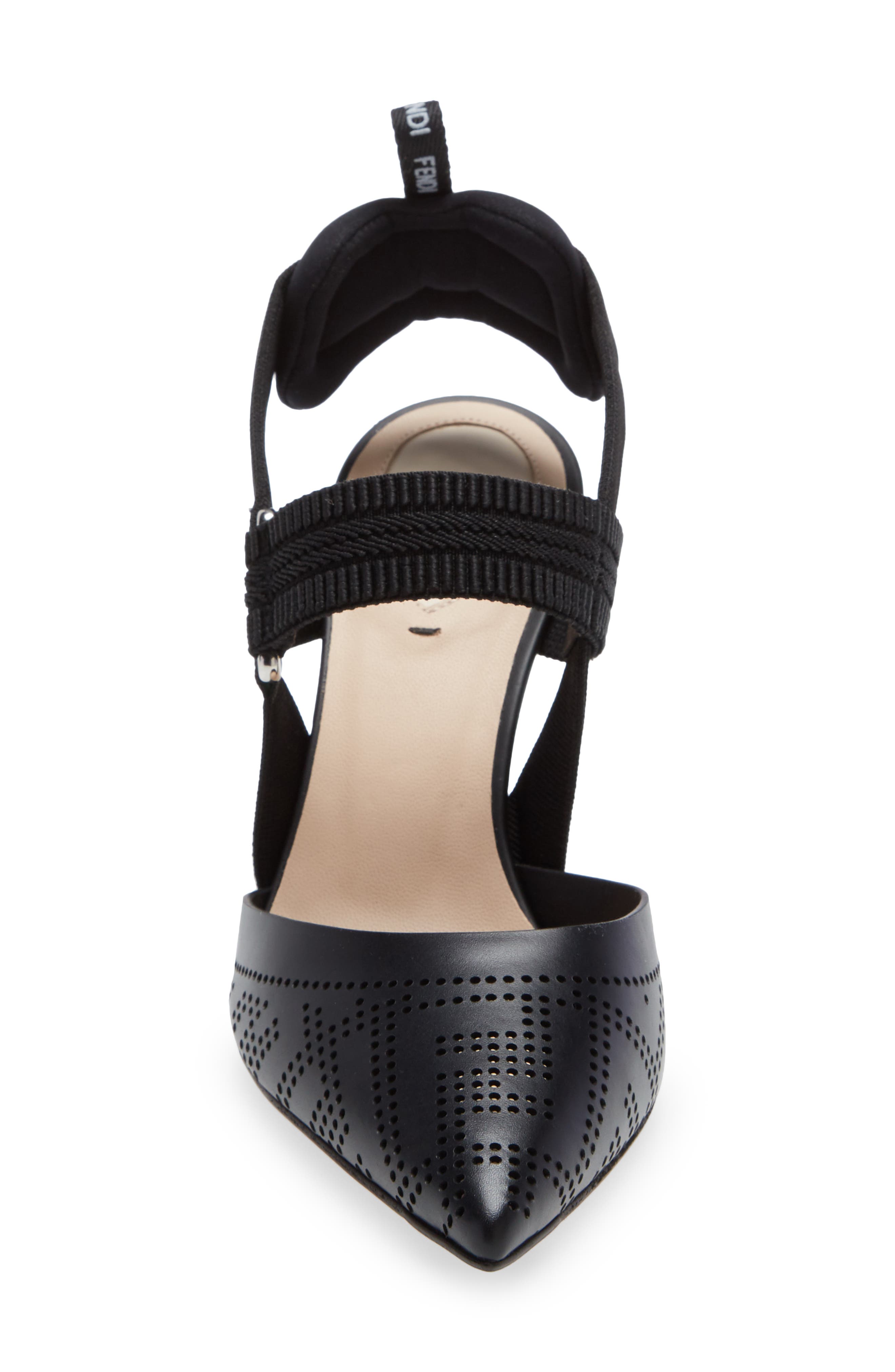 Fendi Colibri FF Perforated Pointed Toe Pump, Alternate, color, 